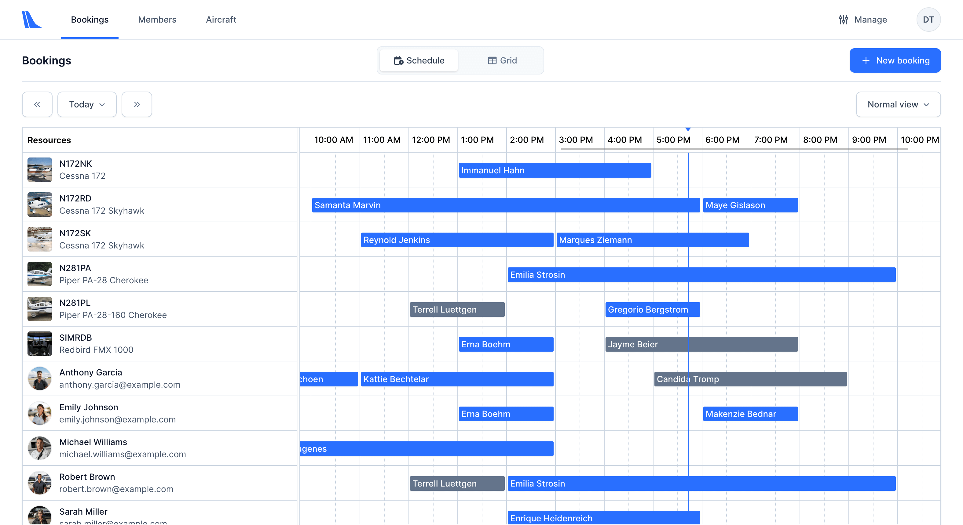 Tailplane Schedule Screenshot